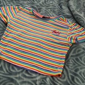 Forever 21 Rainbow stripe crop top 🌈